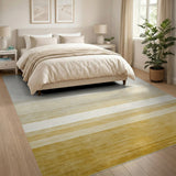 Ombre Beige Gradient Striped Area Rug