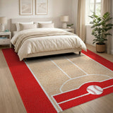 Baseball Diamond Area Rug with Red Borders