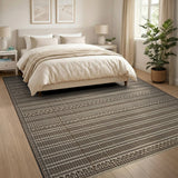 Brown Tan Woven Stripe Heritage Rug