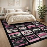Pink Retro Pink Cassette Tape Area Rug