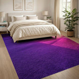 Plush Purple Gradient Shag Area Rug