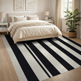 Bold Black White Striped No. 74 Area Rug