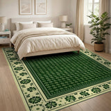 Emerald Clover Field Vintage Area Rug