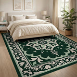 Elegant Green Persian Medallion Rug