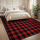 Classic Red Black Buffalo Check Area Rug