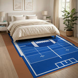 Football Field Blueprint Area Rug