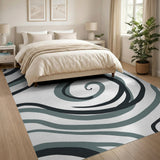 Abstract Area Grey Grey Swirl Abstract Area Rug
