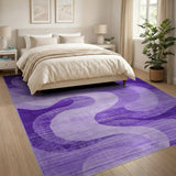 Abstract Area Purple Abstract Wave Area Rug