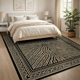 Black Beige Radiant Tribal Area Rug