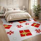 Festive Red Gift Boxes Area Rug
