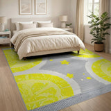 Sunny Lemon Slices Stars Area Rug