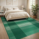 Geometric Modern Green Emerald Green Plaid Area Rug