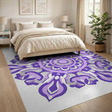 Traditional Persian Purple Intricate Purple Mandala Area Rug