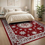Red Red Snowflake Persian Area Rug