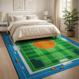 Soccer Field Basketball Playground Area Rug