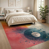 Dual Moon Eclipse Geometric Area Rug