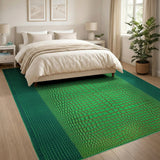 Emerald Green Crocodile Skin Area Rug