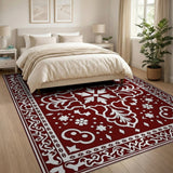 Intricate Red Persian Floral Traditional Persian Area Rug