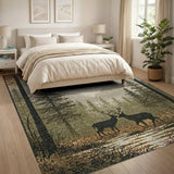 ODIKA Brown Tan Deer Forest Area Rug