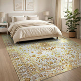 Golden Medallion Traditional Persian Area Rug