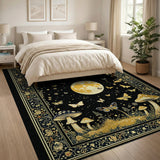 Golden Moon Butterflies Mushroom Rug