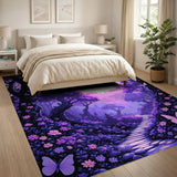 Purple Enchanted Forest Butterfly Path Rug