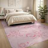 Blush Pink Swirling Rose Area Rug
