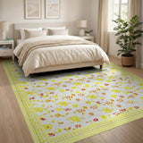 Sunny Yellow Floral Scatter Area Rug