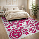 Exquisite Pink Floral Mandala Area Rug