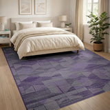 Purple Purple Grey Geometric Abstract Area Rug