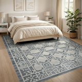 Lattice Grey Geometric Lattice Area Rug