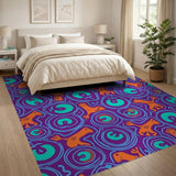 Dancing Foxes Purple Tribal Area Rug