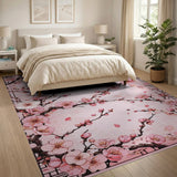 Vintage Pink Cherry Blossom Area Rug