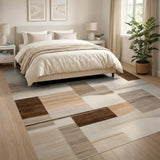 Geometric Modern Beige and Neutral Neutral Geometric Abstract Area Rug