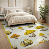 Yellow Whimsical Yellow Mushroom Area Rug