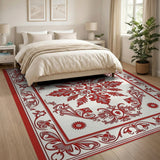 Traditional Persian Red Elegant Red Persian Medallion Area Rug