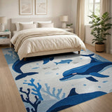 Playful Dolphins Ocean Kids Area Rug
