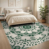Green Emerald Mandala Floral Area Rug