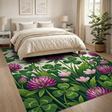 Pink Clover Blossom Shamrock Rug