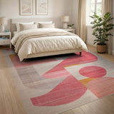 Multi-color and Patterns Vibrant Pink Abstract Geometric Area Rug