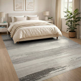 Sweeping Grey Brushstroke Area Rug