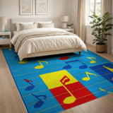 Vibrant Musical Notes Area Rug