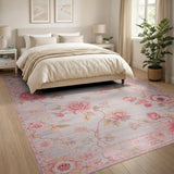 Blush Pink Peony Floral Vintage Floral Vintage Area Rug