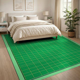 Green Grid Geometric Area Rug