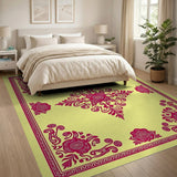 Ornate Yellow Persian Floral Area Rug