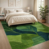 Lush Green Leaves Abstract Area Rug