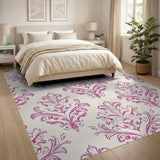Pink Floral Vintage Pink Damask Floral Area Rug