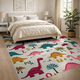 Multi-color and Patterns Dinosaur ABC Kids Area Rug