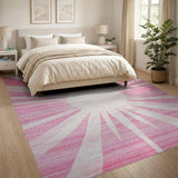 Radiant Pink Sunburst Area Rug
