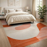 Orange Abstract Curve Area Rug